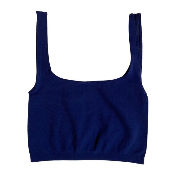 NWT Free People Intimately Scoop Neck Tank Top Size XS/S Crop Navy Blue Summer - Picture 5 of 14